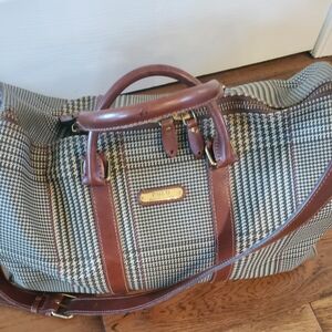 Polo by Ralph Lauren Houndstooth Duffel Bag with Brown Accents